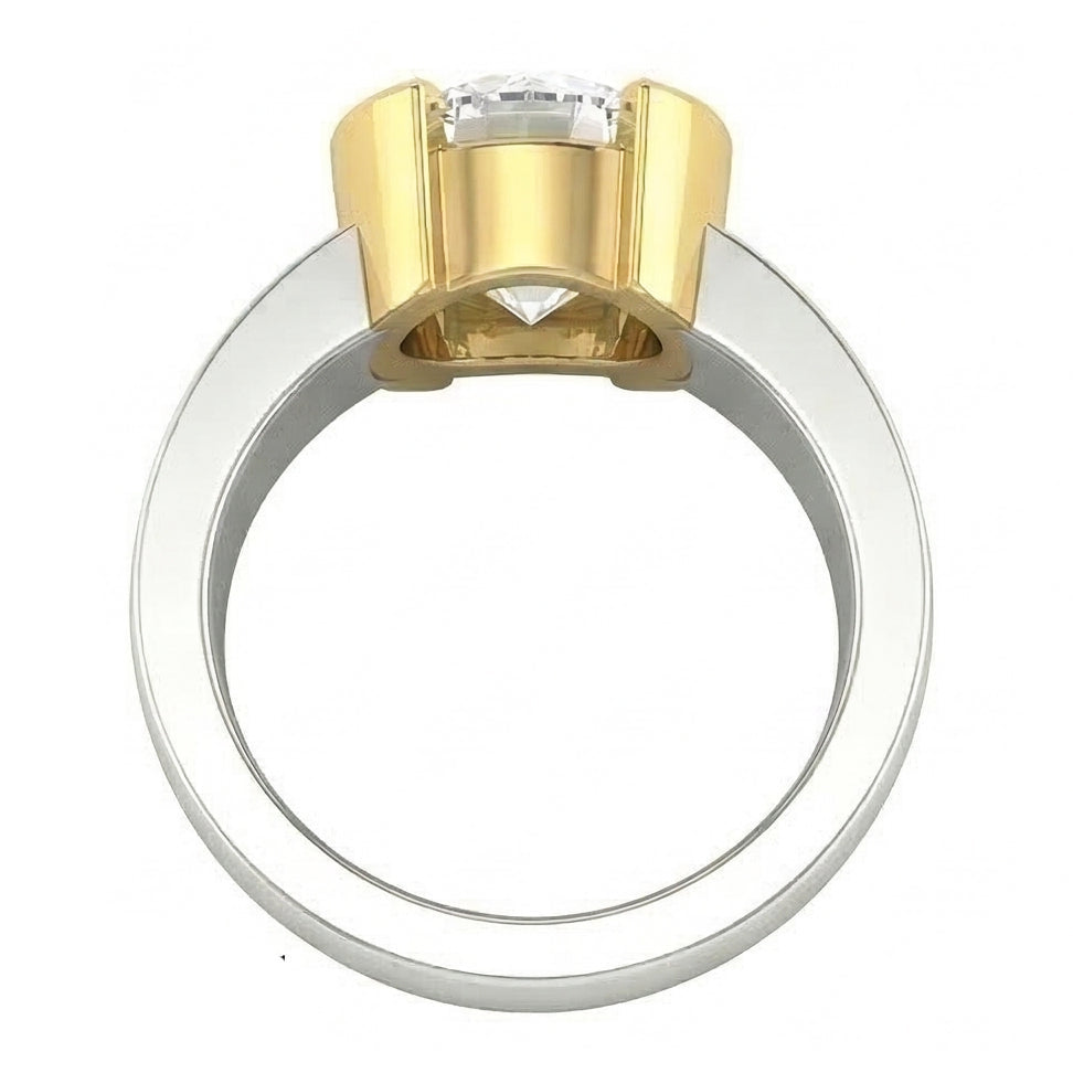 echter round diamant 3.02Karat ring Profilansicht