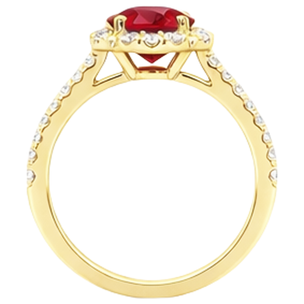 3.20 Karat Roter Rubin Mit Diamanten Ring Gelbgold 14K