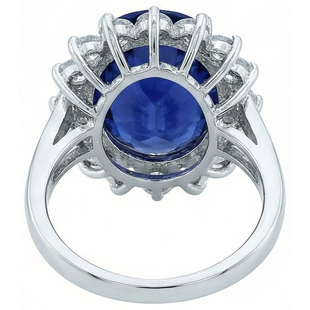 echter round tansanit 3.26Karat ring Profilansicht