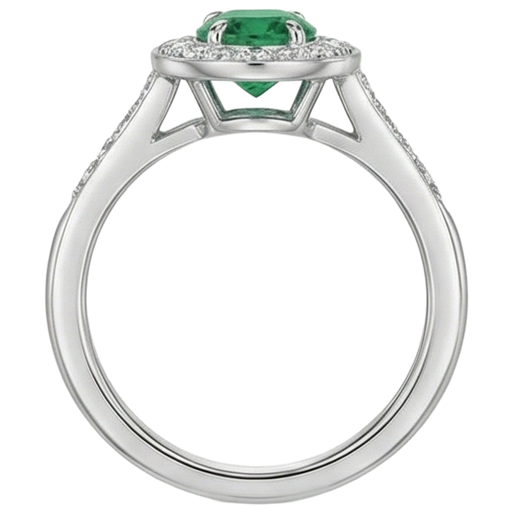 echter oval smaragd 3.75Karat ring mit Diamantbesatz