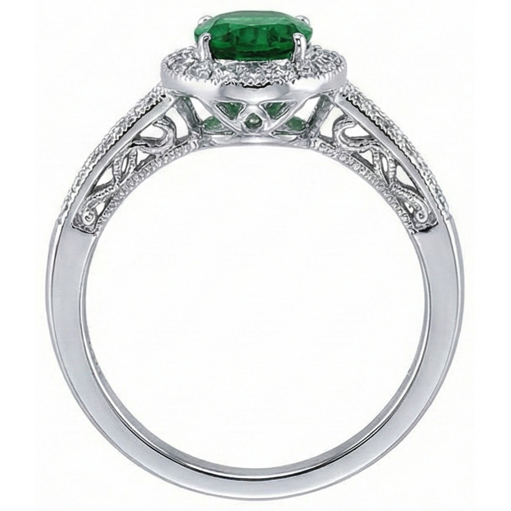 echter oval smaragd 3Karat ring auf Weiß