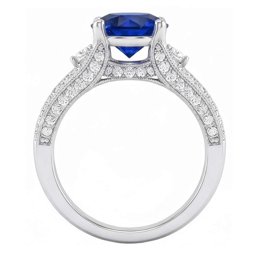 echter round diamant 3Karat ring Profilansicht