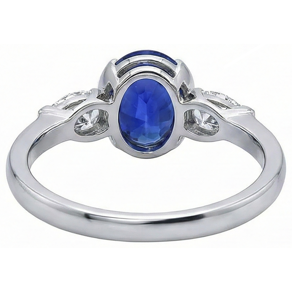 echter oval tansanit 14Karat ring auf Weiß