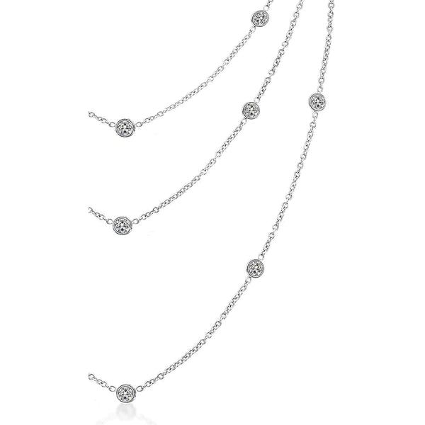 3-Reihige Echt Diamant-Halskette