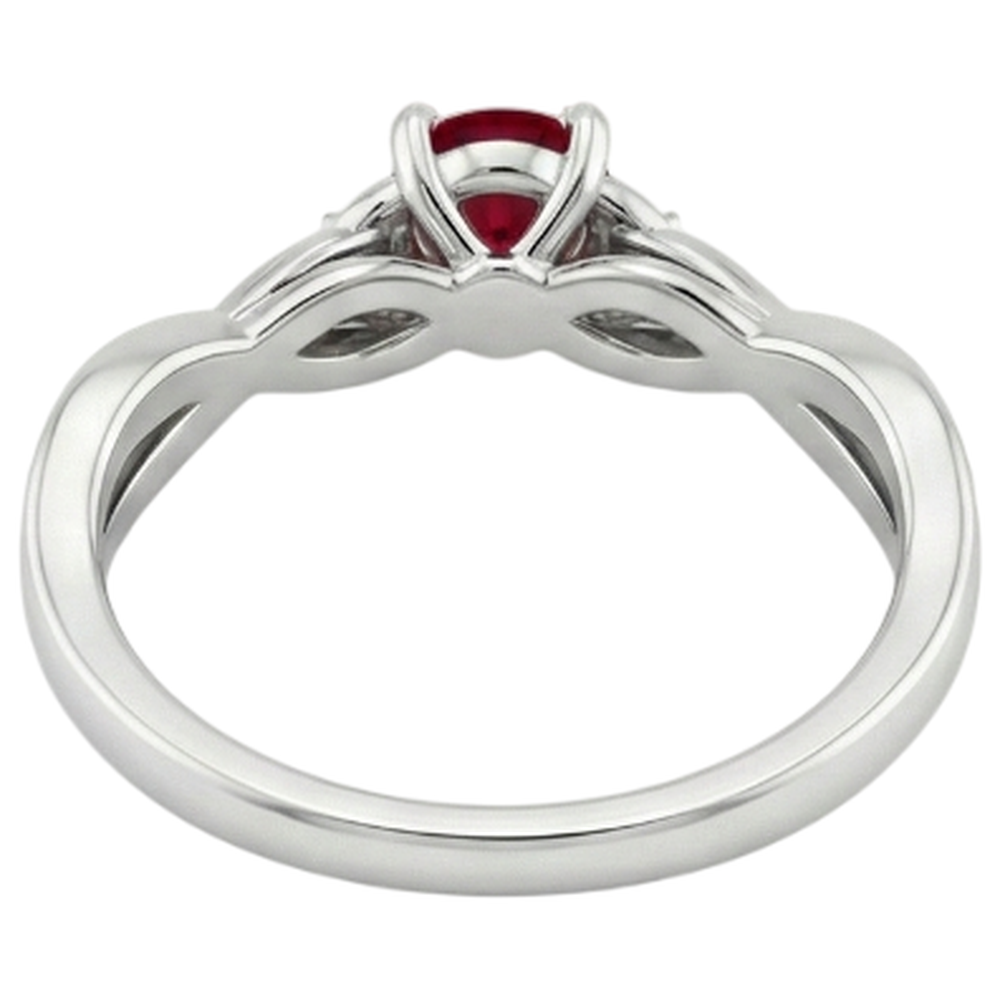 echter round rubin 0.54Karat ring Profilansicht