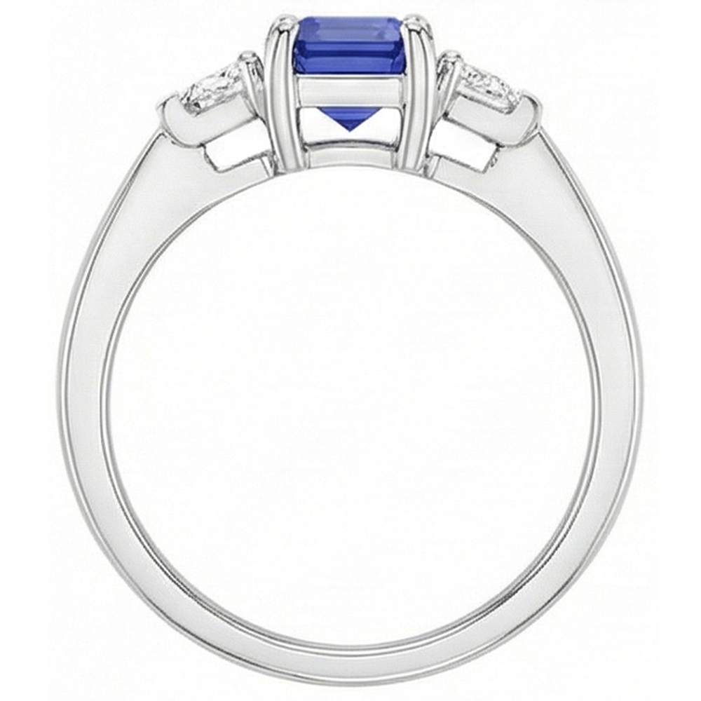 echter cushion diamant 1.50Karat ring Profilansicht