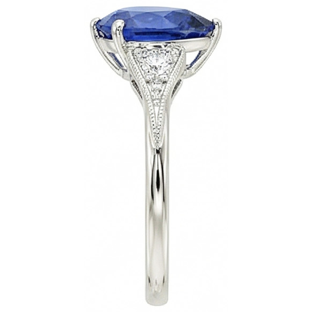 echter round diamant 3.25Karat ring Profilansicht