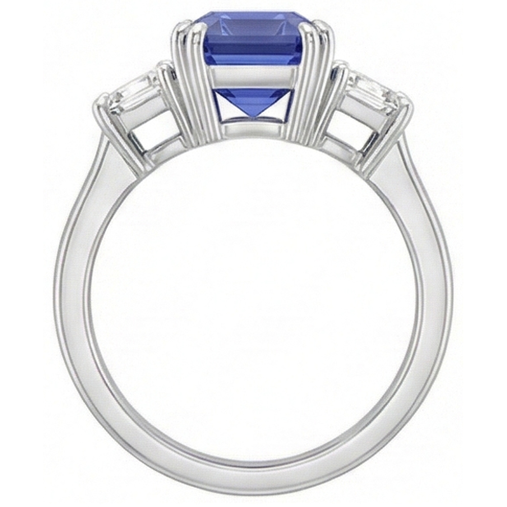 echter round diamant 3Karat ring Profilansicht