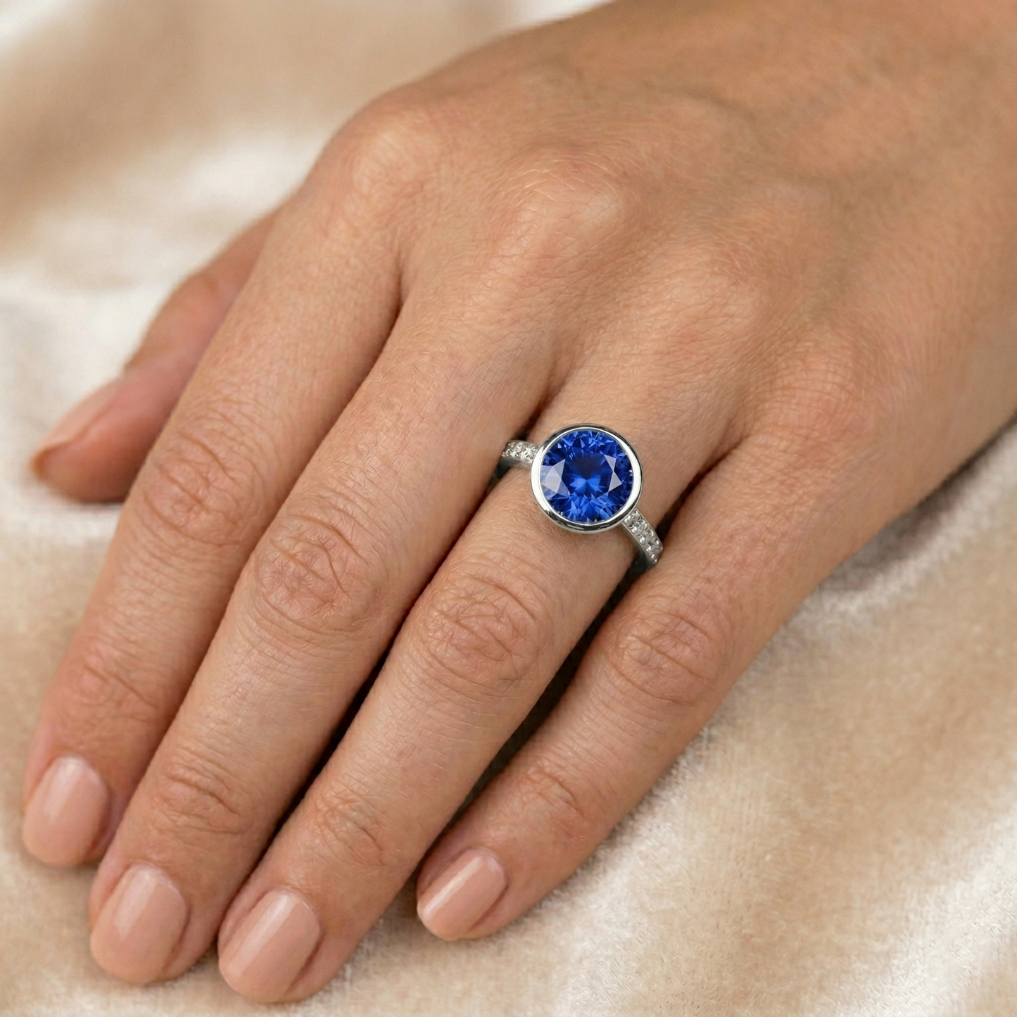 echter round diamant 3.50Karat ring mit Diamantbesatz