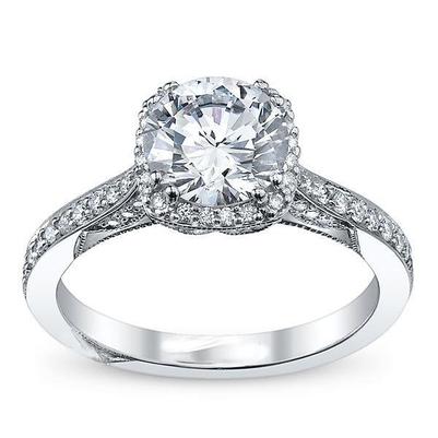 3.50 Karat Halo Echt Diamant Ehering Weißgold