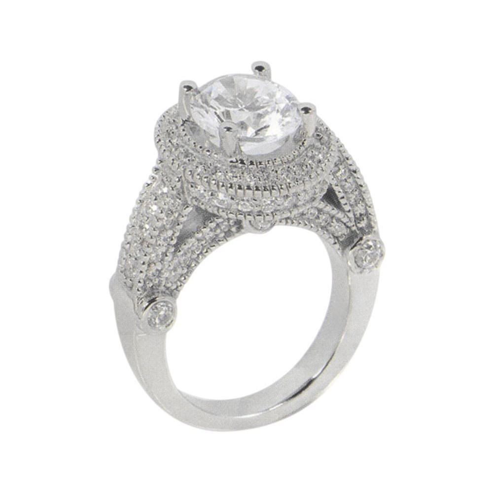 3.50 Karat Natürliche Diamant-Verlobungsring Luxuriöses Antikes Weißgold 14K