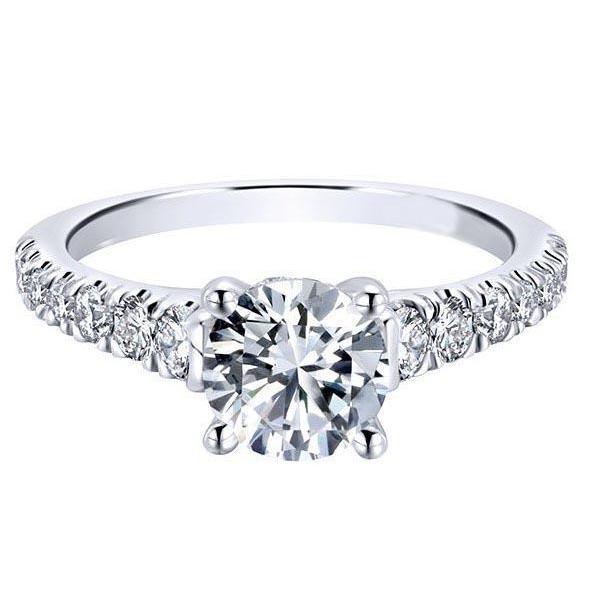 3.55 Karat Runder Natürliche Diamant-Verlobungsring Weißgold 14K