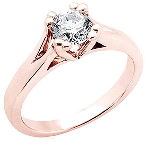 3 Ct. Runder Echt Diamant-Solitärring Roségold Neu