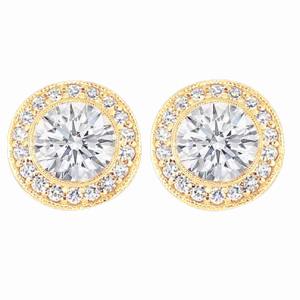 echter round diamant 3Karat ohrring Vorderansicht