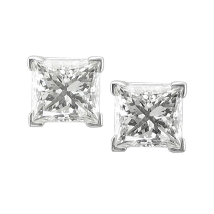 echter princess diamant 3Karat ohrring Vorderansicht