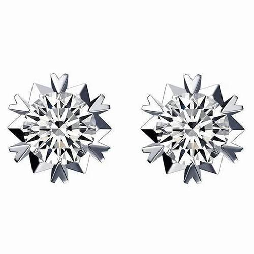 3 Karat Natürliche Diamanten Ohrstecker Neu Weißgold 14K