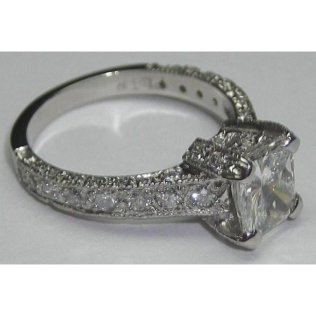 3 Karat Prinzessinnenschnitt Pave Fancy Echt DiamantSolitaire Ring Mit Akzenten