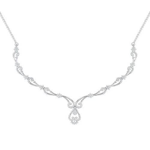 3 Karat Rundschliff Natürliche Diamant Damen Halskette Feingold Schmuck