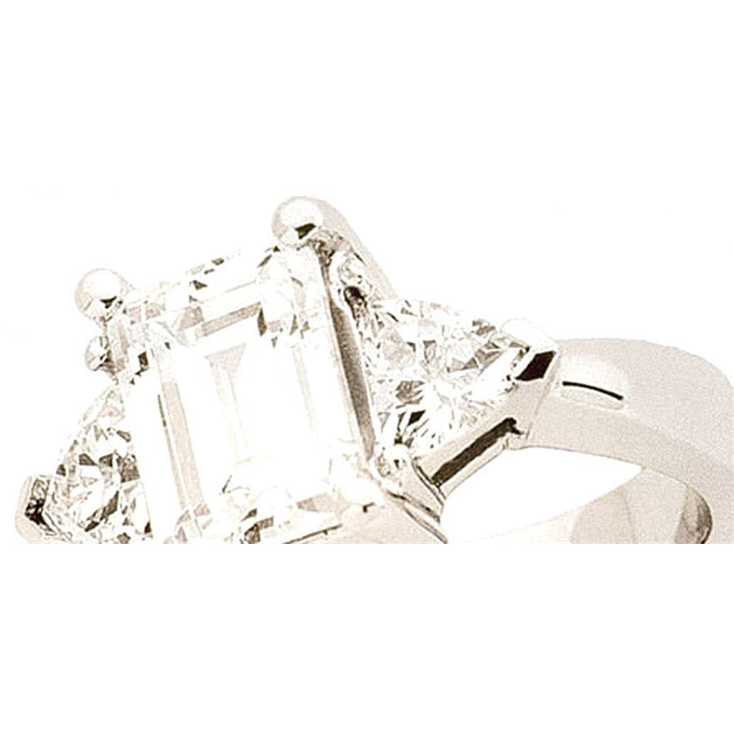 3 Karat Smaragd Natürliche Diamant Verlobungsring Drei Steine Schmuck
