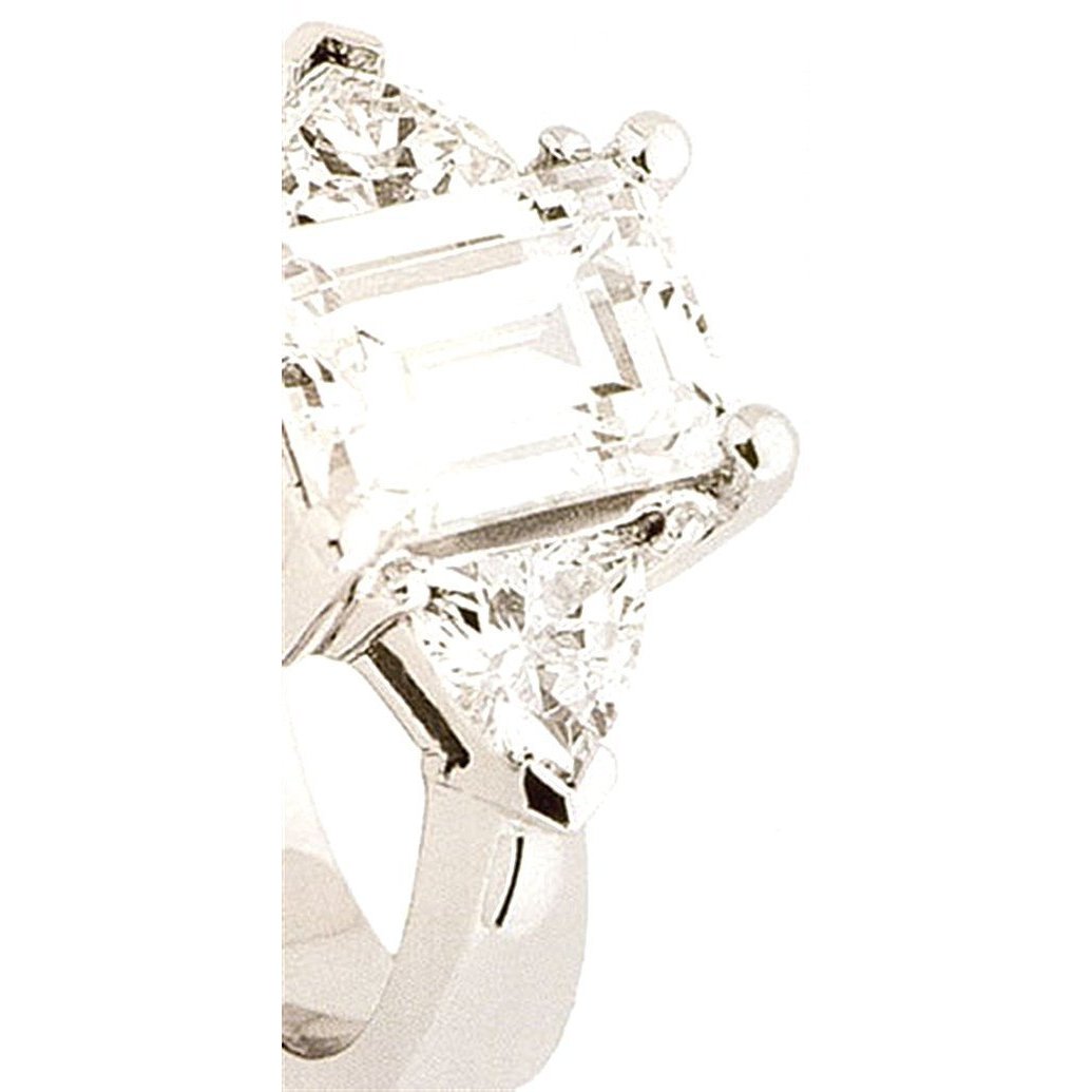 3 Karat Smaragd Natürliche Diamant Verlobungsring Drei Steine Schmuck