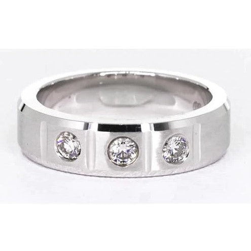 3 Runde Gypsy Echt Diamonds Jubiläumsband Weißgold 14 Karat 0,75 Karat