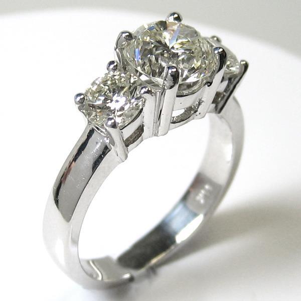 3 Stein Großer Runder Natürliche Diamantring Edelschmuck 5 Karat 14K Weißgold