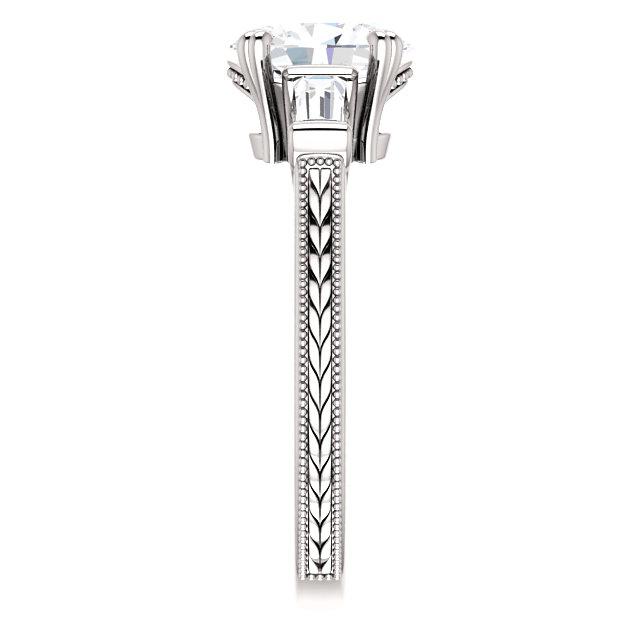 3 Stein Natürliche Diamant Ring 2 Karat Vintage-Stil Damen Schmuck Neu