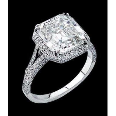 3,01 Ct. Strahlender Natürliche Diamantring Solitär Mit Akzenten Damenschmuck