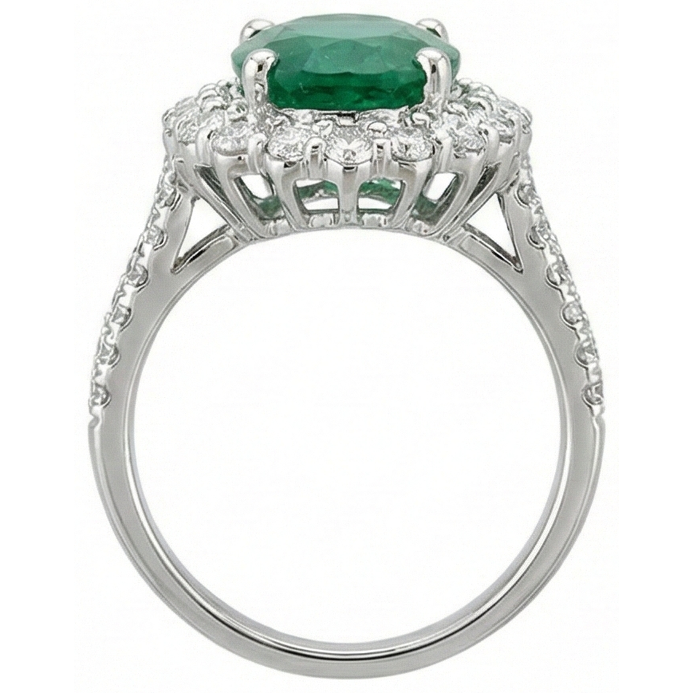 echter oval smaragd 3Karat ring Profilansicht