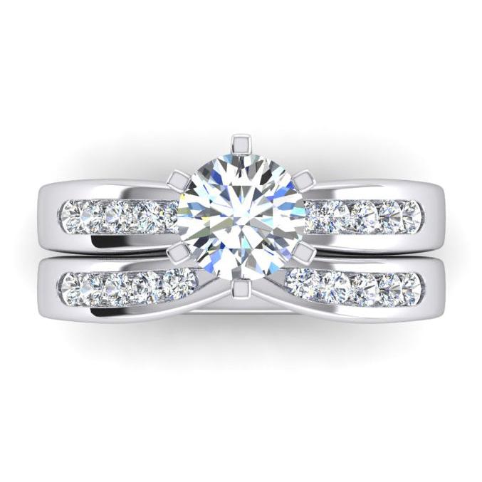 3,25 Karat Natürliche Diamant-Verlobungsring-Set Weißgold 14K