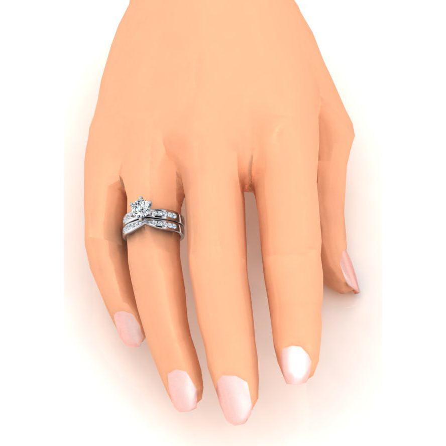 3,25 Karat Natürliche Diamant-Verlobungsring-Set Weißgold 14K