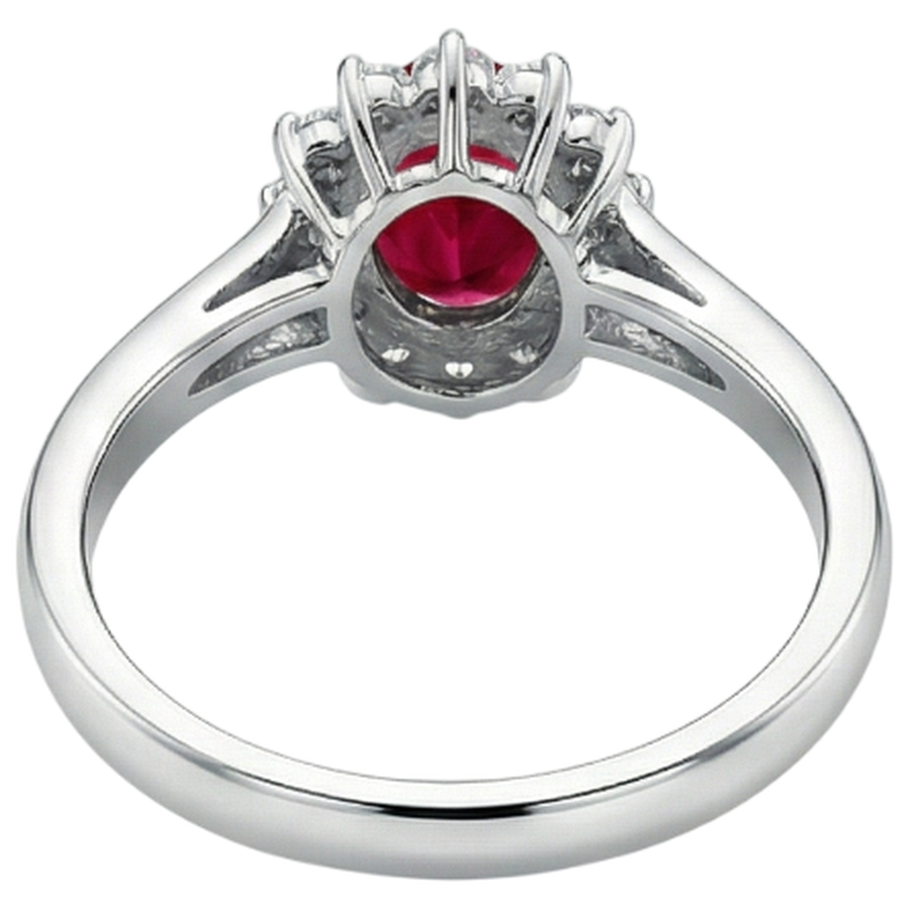echter oval rubin 3.5Karat ring Profilansicht