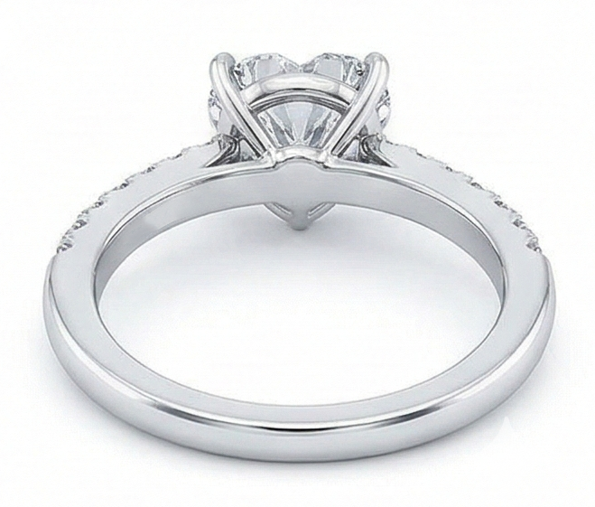 3,50 Karat Herz & Runder Echt Diamant Ehering Schmuck Neu