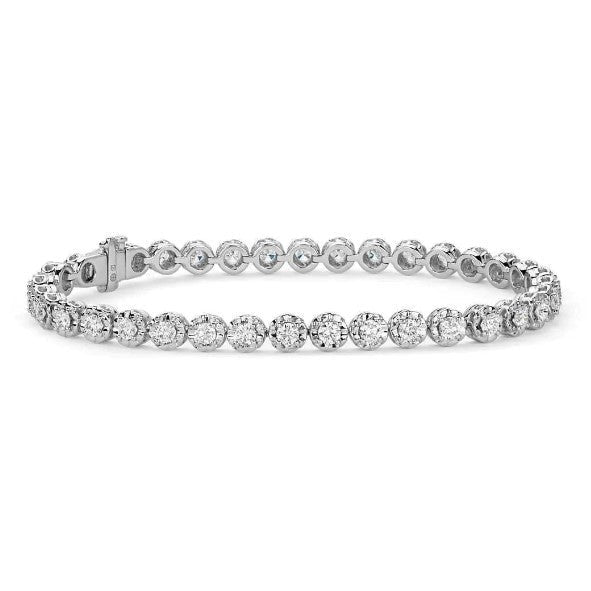 3,50 Ct Rundes Natürliche Diamant-Armband Im Brillantschliff Diamantschliff-Montage