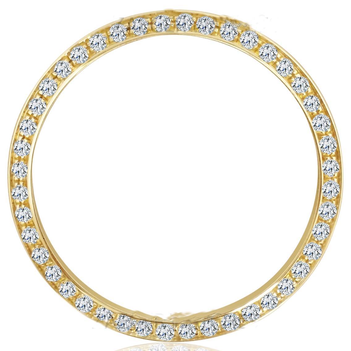 3,50 Karat 41 mm Gelbgold-14K-Diamant-Lünette, passend für Rolex Datejust oder Date-Uhr