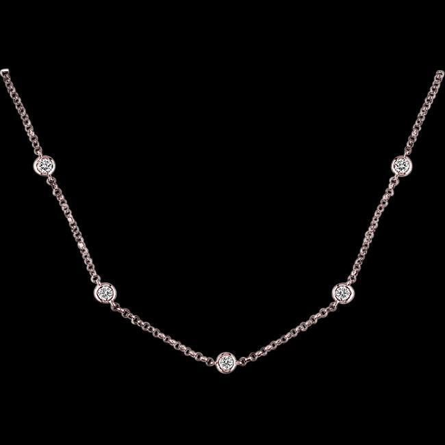 3,5 Karat Yards Echt Diamanten Roségold Halskette Roségold Anhänger