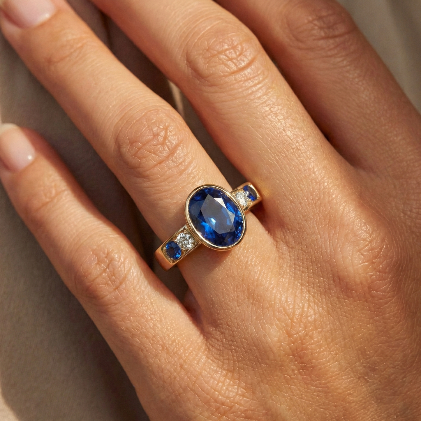 echter oval diamant 3.60Karat ring auf Weiß