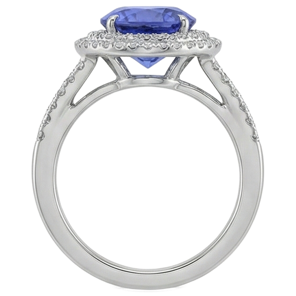echter round diamant 3.80Karat ring mit Diamantbesatz