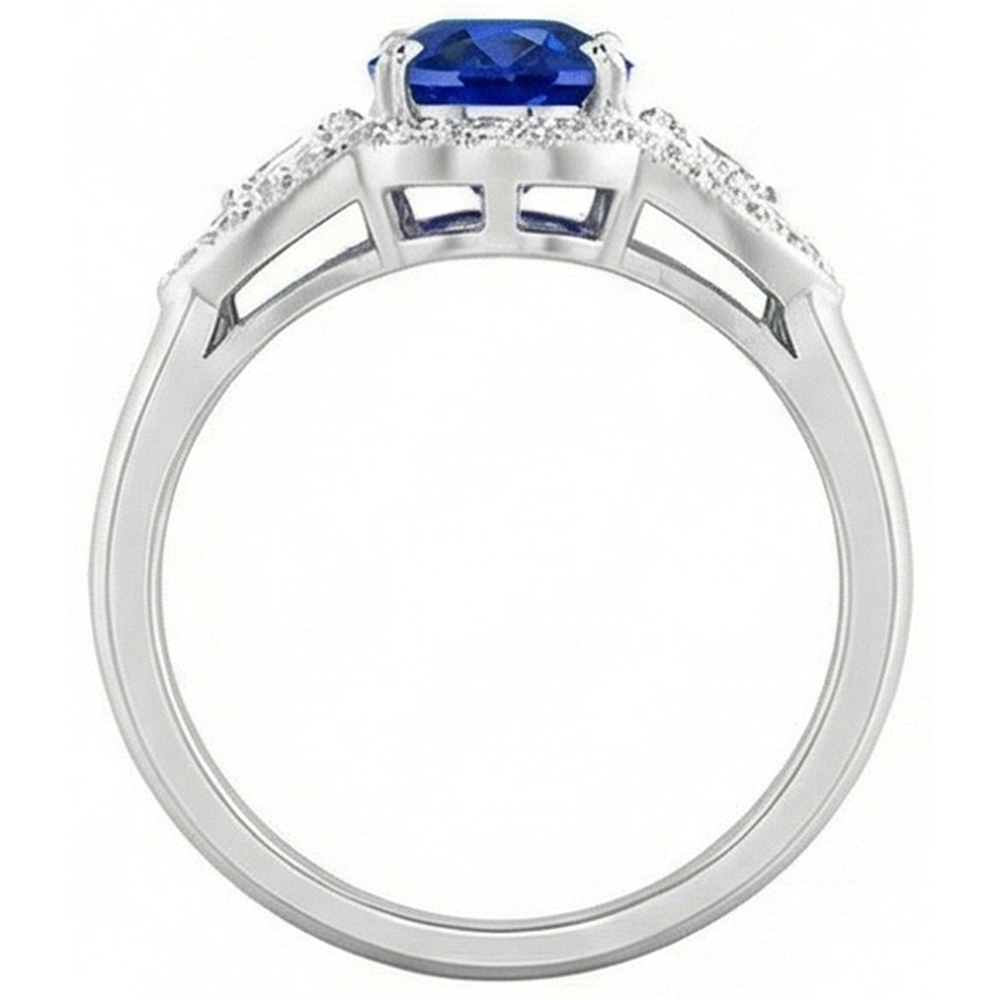 echter oval diamant 3.90Karat ring Profilansicht