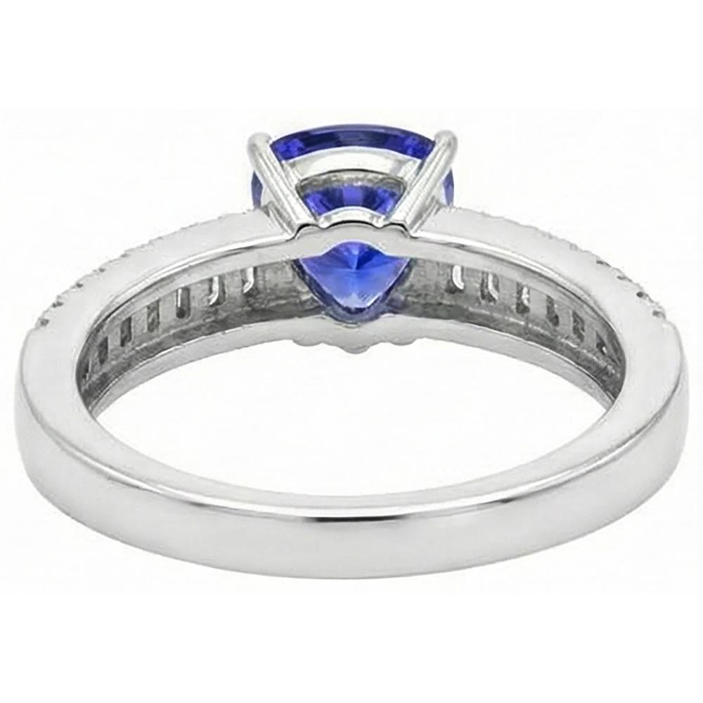 echter trillion tansanit 14Karat ring Profilansicht