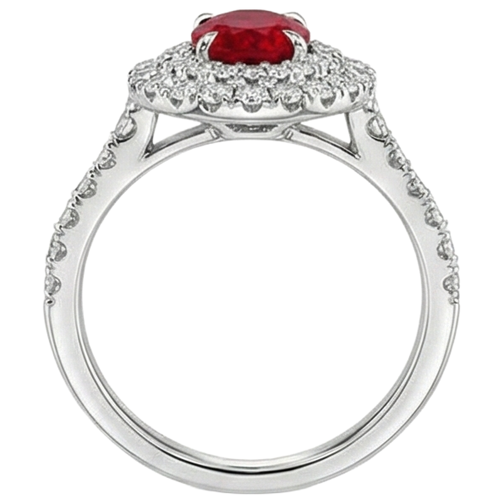 echter oval rubin 3.00Karat ring auf Weiß