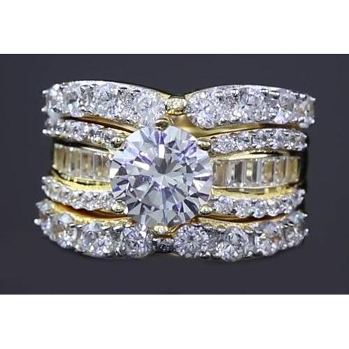 4-Teiliges Echt Diamant Ehering-Set