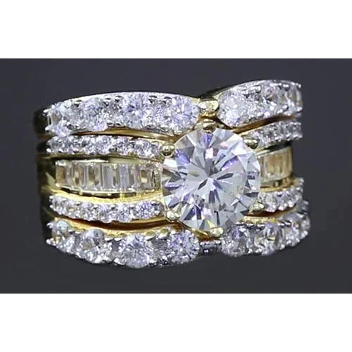 4-Teiliges Echt Diamant Ehering-Set