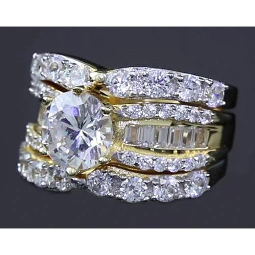 4-Teiliges Echt Diamant Ehering-Set