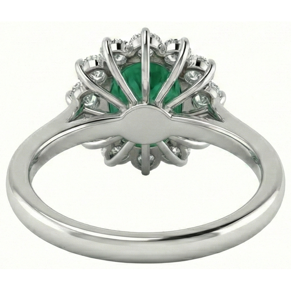echter oval smaragd 4Karat ring mit Diamantbesatz