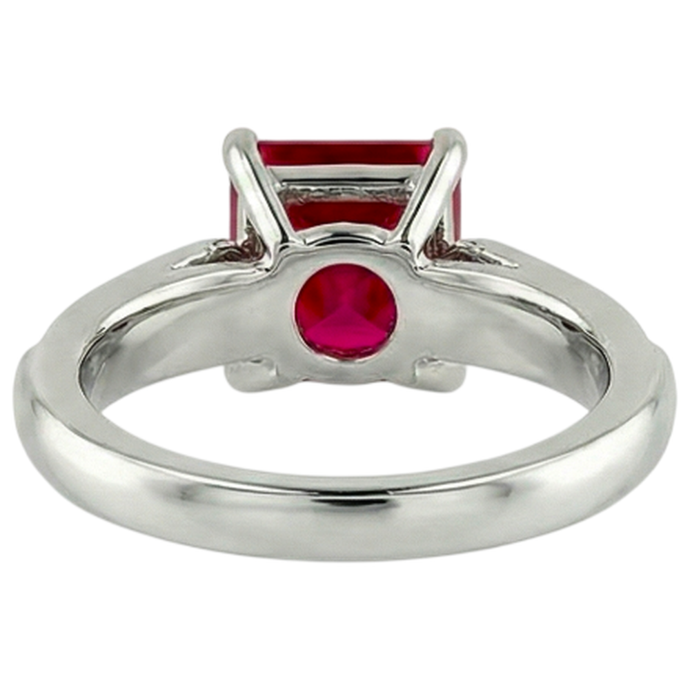 echter round rubin 4.40Karat ring Profilansicht