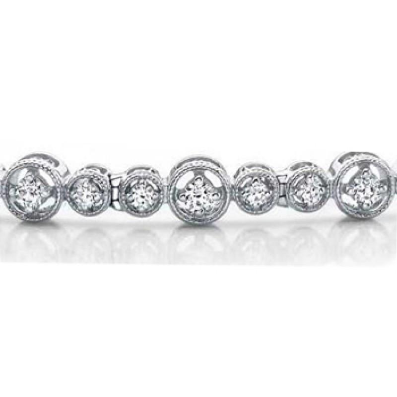 4,90 Karat Runde Brillant Natürliche Diamanten Tennisarmband Gold 14K