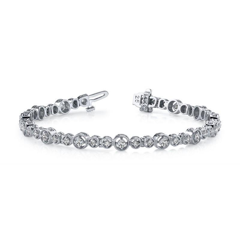 4,90 Karat Runde Brillant Natürliche Diamanten Tennisarmband Gold 14K
