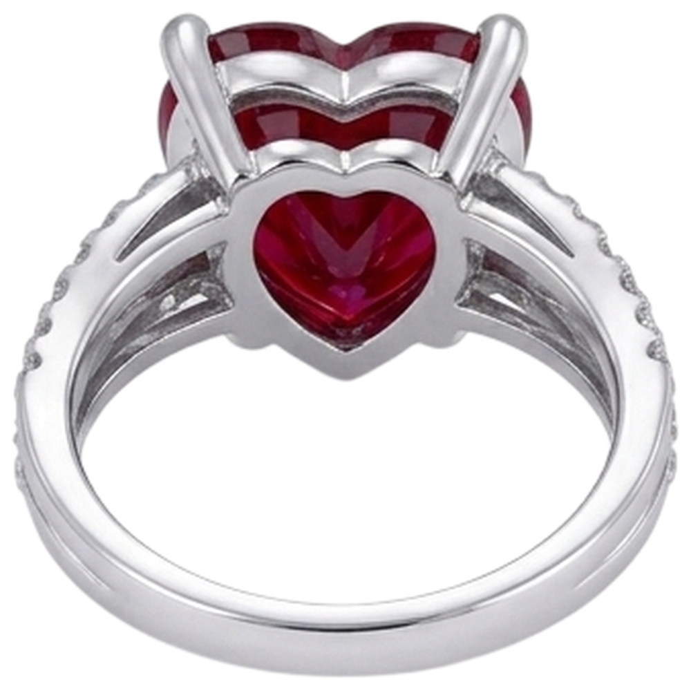 echter round rubin 5Karat ring Profilansicht