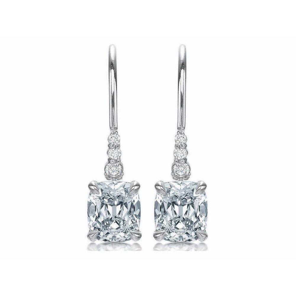 5.00 Karat Krappenset Sparkling Natürliche Diamants Ohrhänger Weißgold